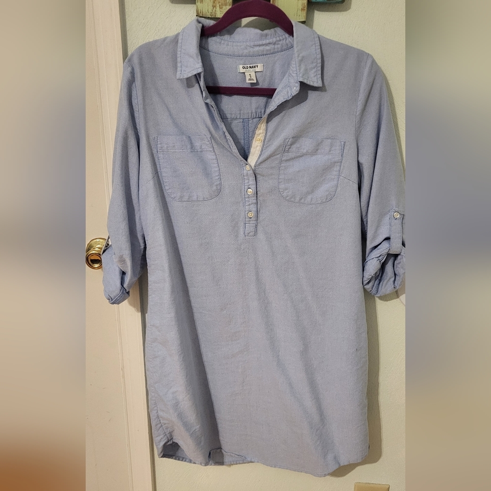 LAST CHANCE!! Old Navy Light Blue Button-Up Shirtdress
